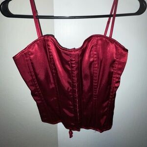 Twenty One Women’s Red Corset Top With Ribbon